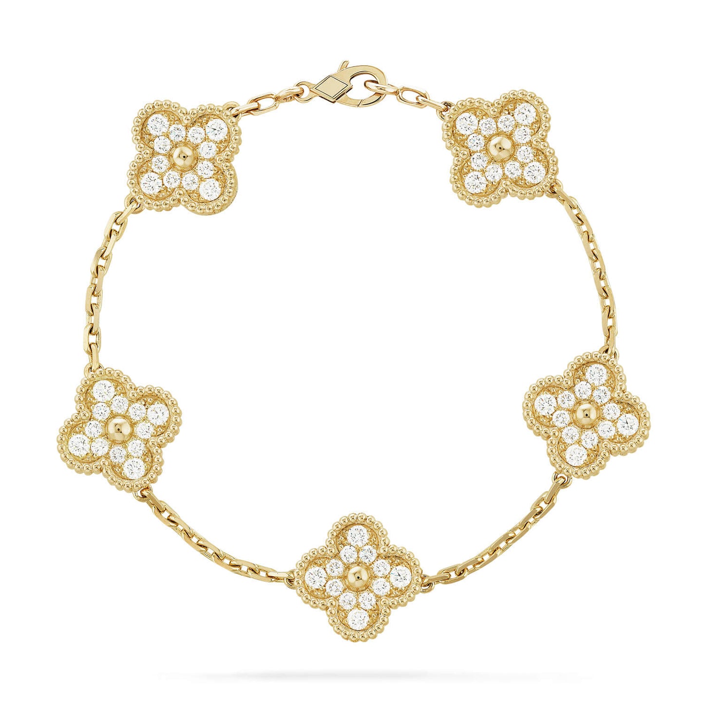 [Marin-Jewelry] CLOVER 5 MOTIF FULL DIAMOND BRACELET COLLECTION