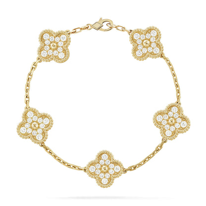 [Marin-Jewelry] CLOVER 5 MOTIF FULL DIAMOND BRACELET COLLECTION
