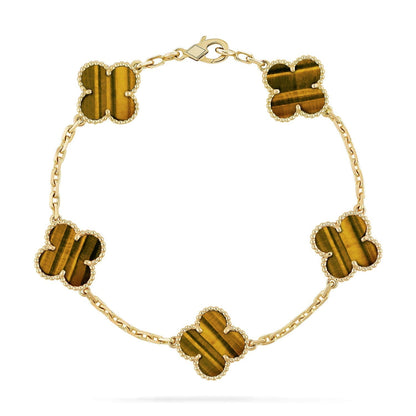 [Marin-Jewelry] クローバー5モチーフ タイガーアイブレスレットコレクション