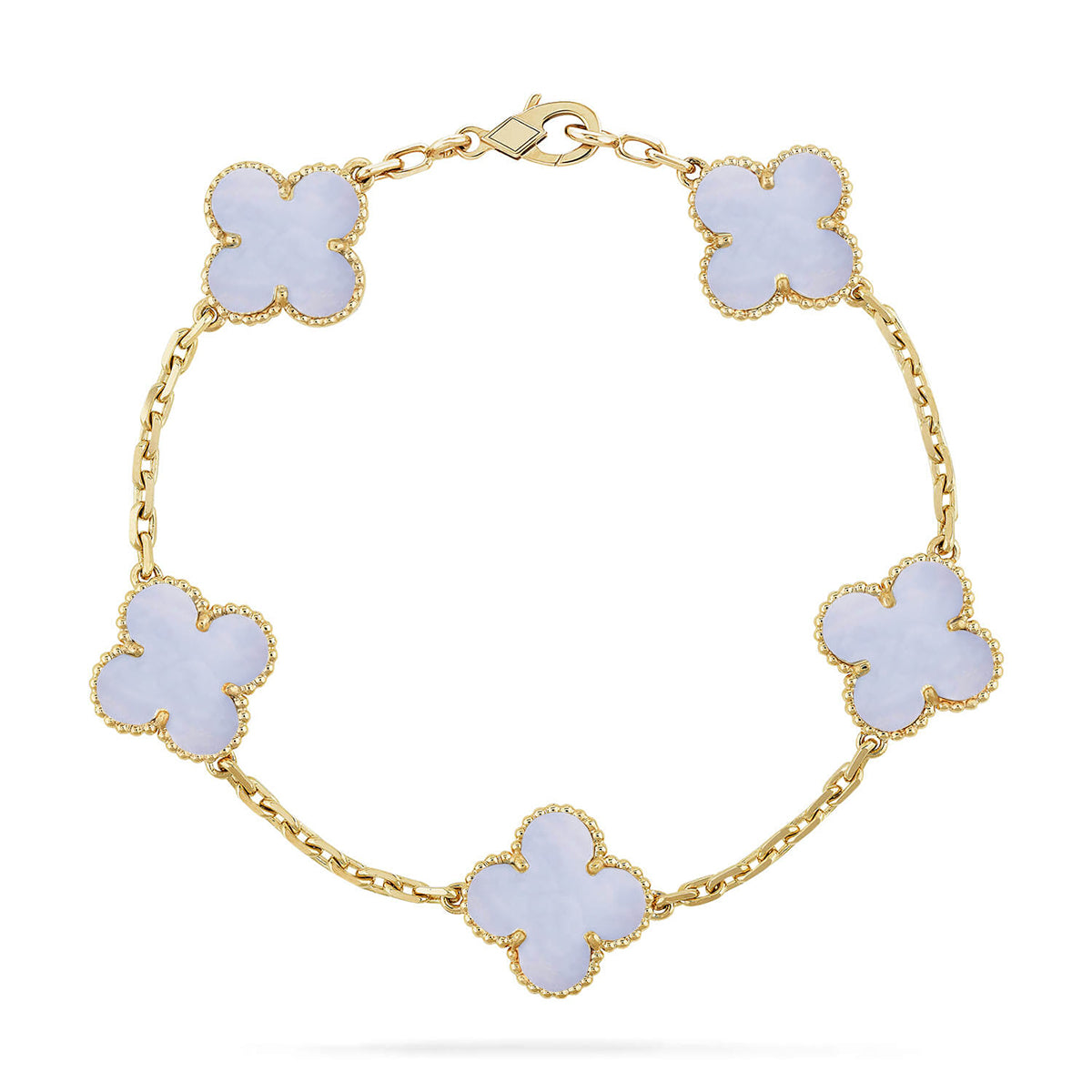 [Marin-Jewelry] クローバー 5モチーフ パープルカルセドニー ブレスレット コレクション