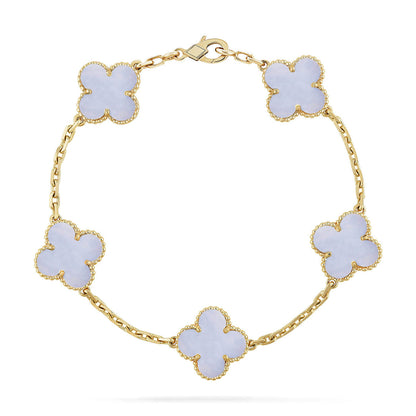 [Marin-Jewelry] クローバー 5モチーフ パープルカルセドニー ブレスレット コレクション