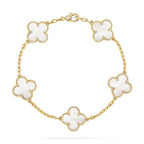 [⭐Shinejoy]CLOVER WHITE PEARL MOP 5 MOTIF BRACELET COLLECTION