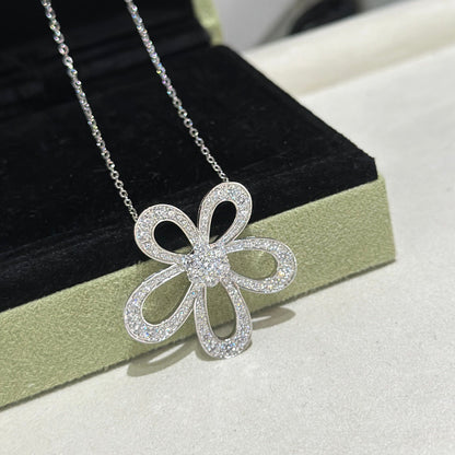 [Marin]FLOWERLACE NECKLACE FULL DIAMONDS