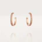 [Marin]LOVE DIAMOND PINK GOLD HOOP EARRINGS