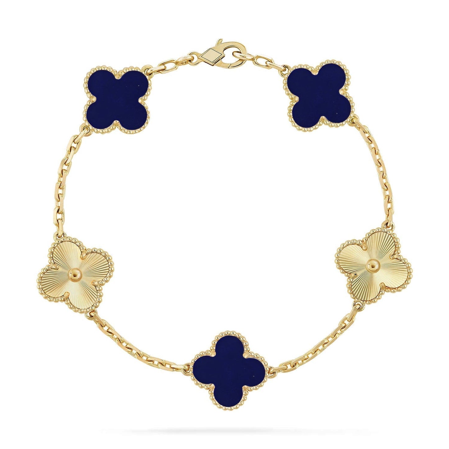 [Marin-Jewelry]CLOVER 5 MOTIF LAPIS LAZULI BRACELET COLLECTION