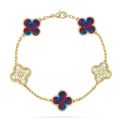[Marin]CLOVER 5 MOTIF COLOR GEMSTONES BRACELET COLLECTION