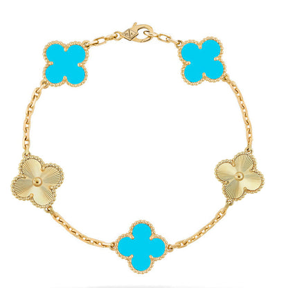 [Marin] CLOVER 5 MOTIF TURQUOISE BRACELET COLLECTION