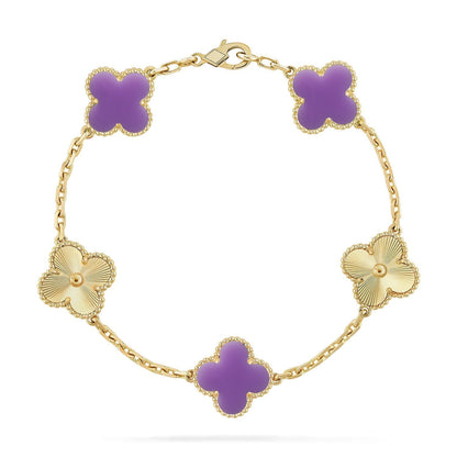 [Marin-Jewelry]クローバー 5モチーフ ライトパープル ブレスレット コレクション