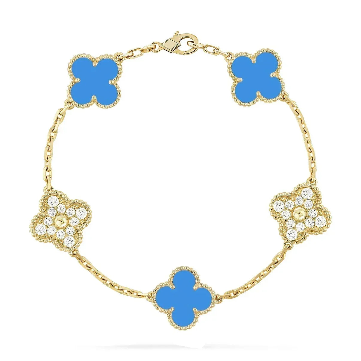 [Marin] CLOVER 5 MOTIF BLUE AGATE BRACELET COLLECTION