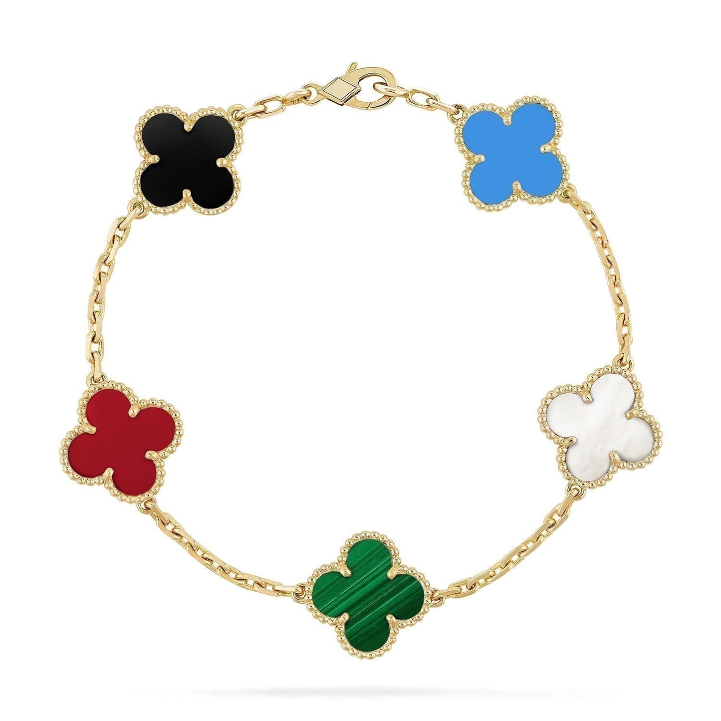[Marin]CLOVER 5 MOTIFS MULTICOLOR BRACELET