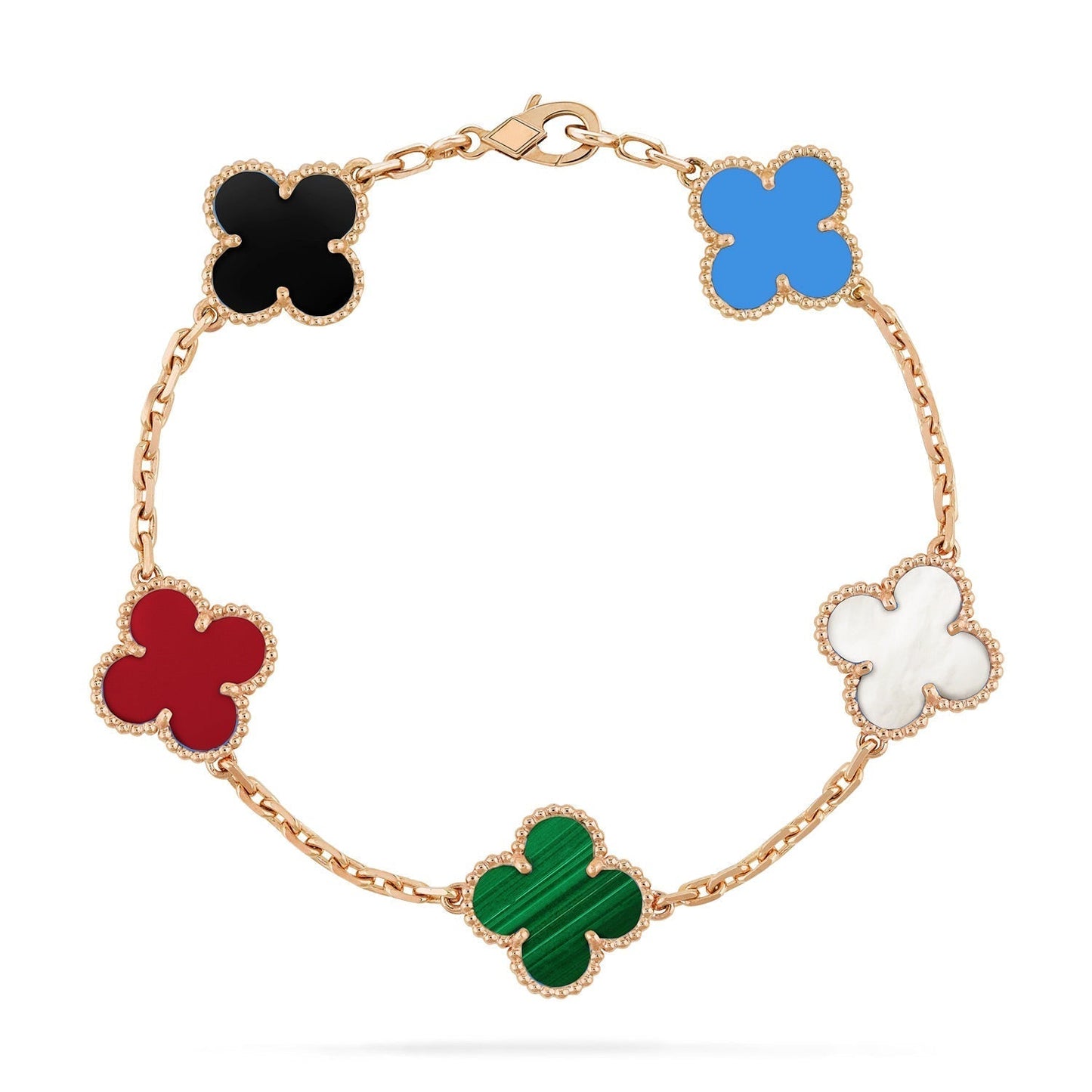 [Marin-Jewelry]CLOVER 5 MOTIFS MULTICOLOR BRACELET