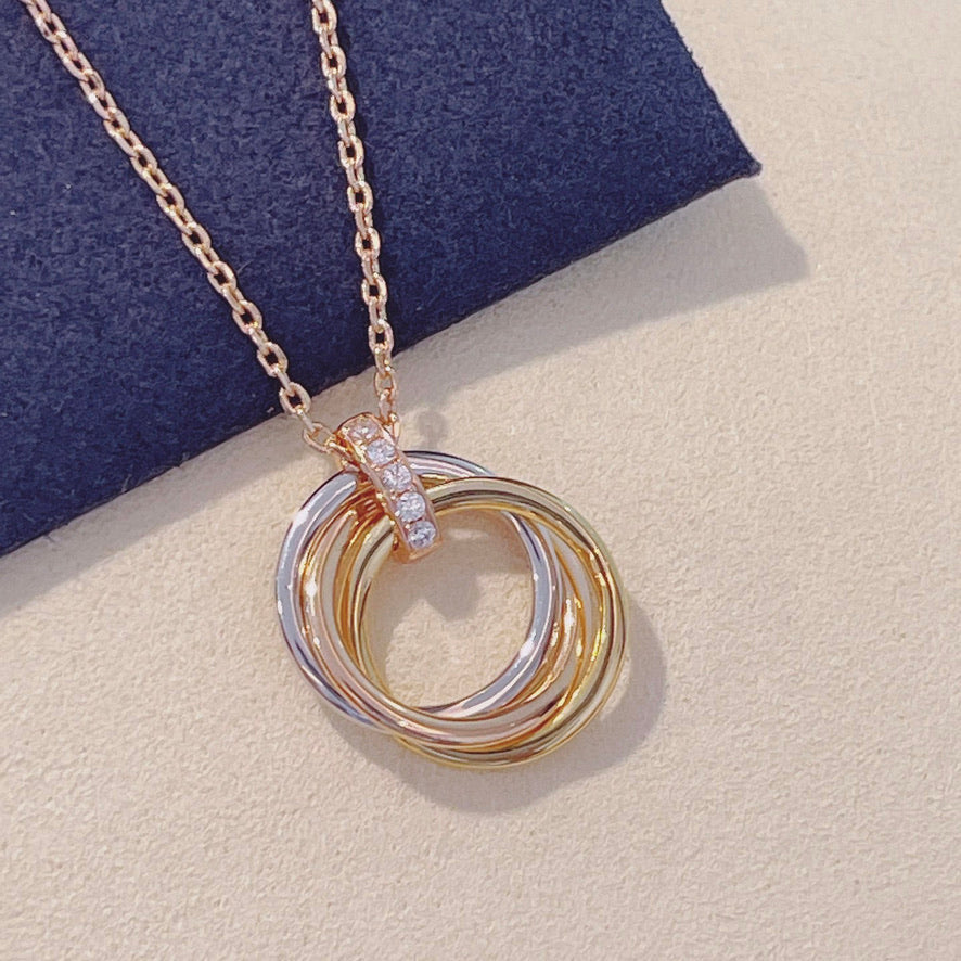 [Marin]TRINITY NECKLACE GOLD  DIAMONDS