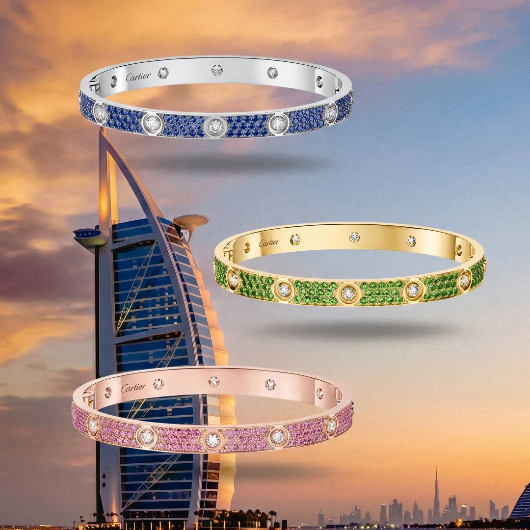 [Marin]2026 PAVE GEMSTONE LOVE BRACELET 6.1MM 10 DIAMONDS