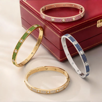 [Marin]2026 PAVE GEMSTONE LOVE BRACELET 6.1MM 10 DIAMONDS