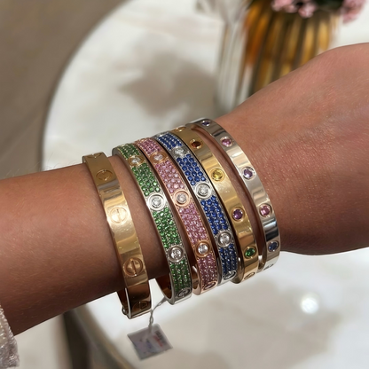 [Marin]2026 PAVE GEMSTONE LOVE BRACELET 6.1MM 10 DIAMONDS