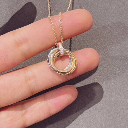 [Marin-Jewelry]TRINITY NECKLACE GOLD  DIAMONDS