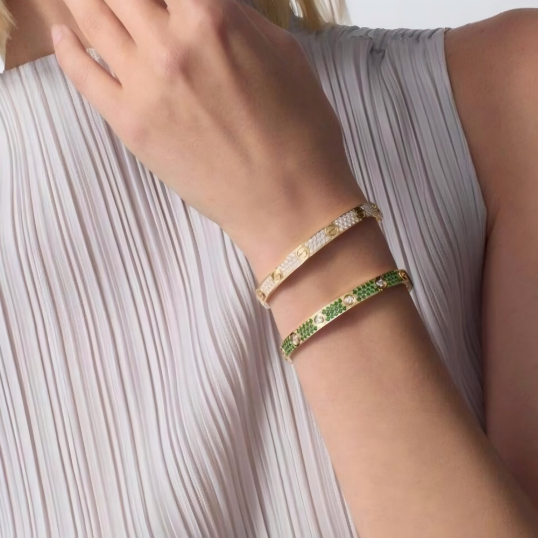 [Marin]2026 PAVE GEMSTONE LOVE BRACELET 6.1MM 10 DIAMONDS