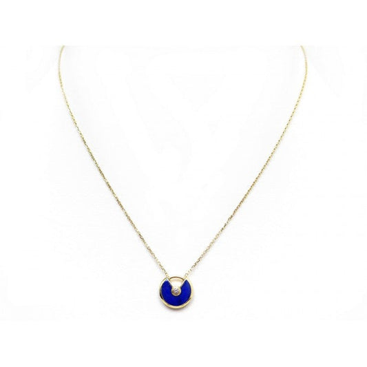[Marin]AMULETTE ROSE GOLD AGATE NECKLACE