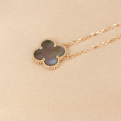 [Marin-Jewelry]CLOVER 15MM  GRAY MOTHER OF PEARL NECKLACE
