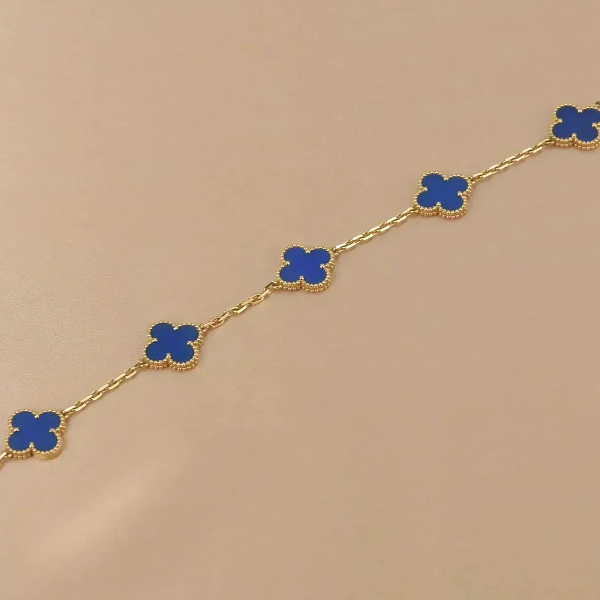 [Marin-Jewelry] クローバー5モチーフ ブルーアゲートブレスレットコレクション