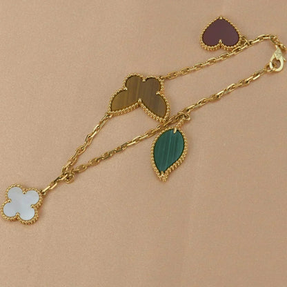 [Marin-Jewelry]LUCKY SPRING 5 MOTIF GOLD BRACELET