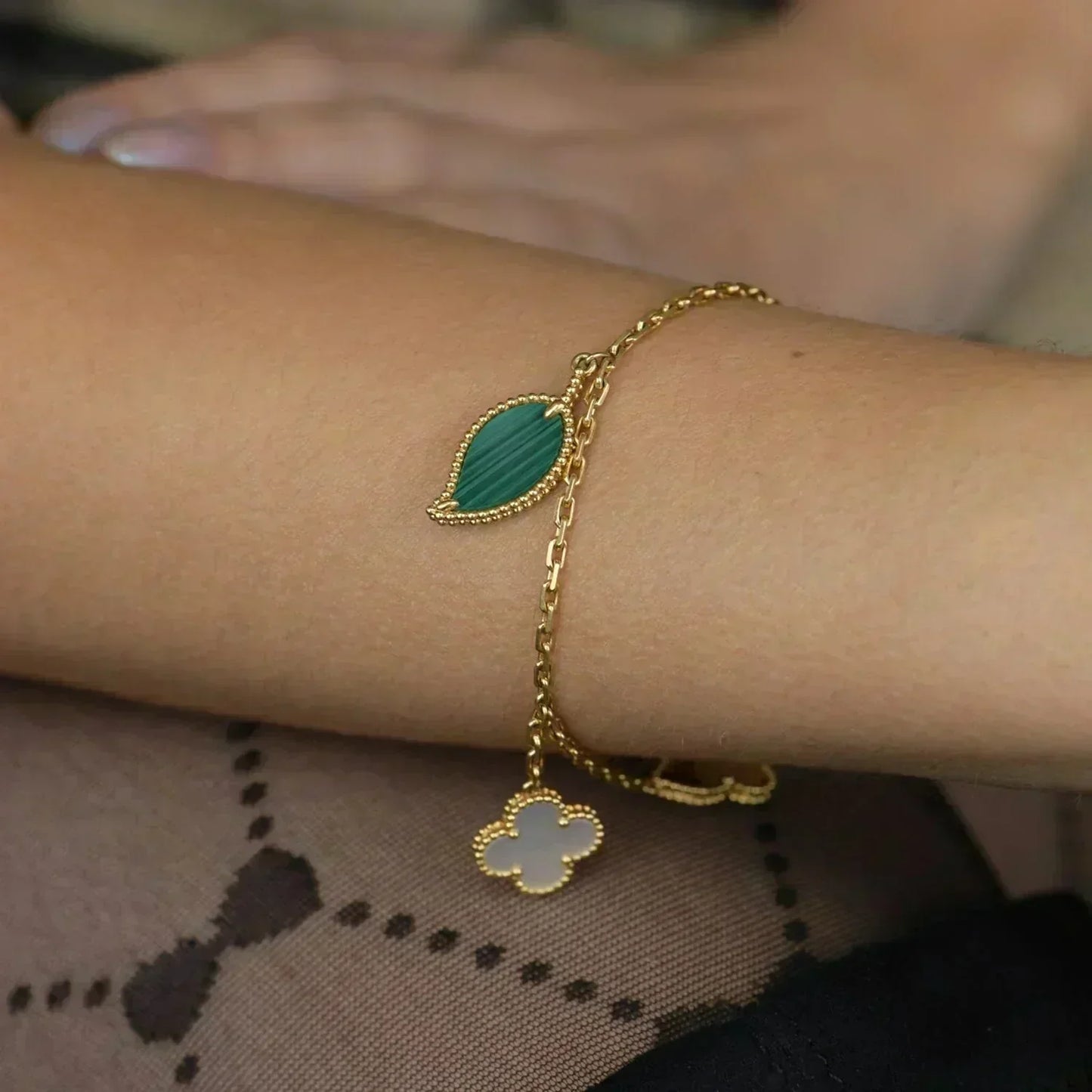 [Marin-Jewelry]LUCKY SPRING 5 MOTIF GOLD BRACELET