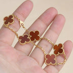 [⭐Shinejoy] CLOVER 5 MOTIF RED CORNELIAN BRACELET COLLECTION