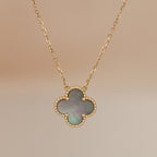 [Marin]CLOVER 15MM  GRAY MOTHER OF PEARL NECKLACE