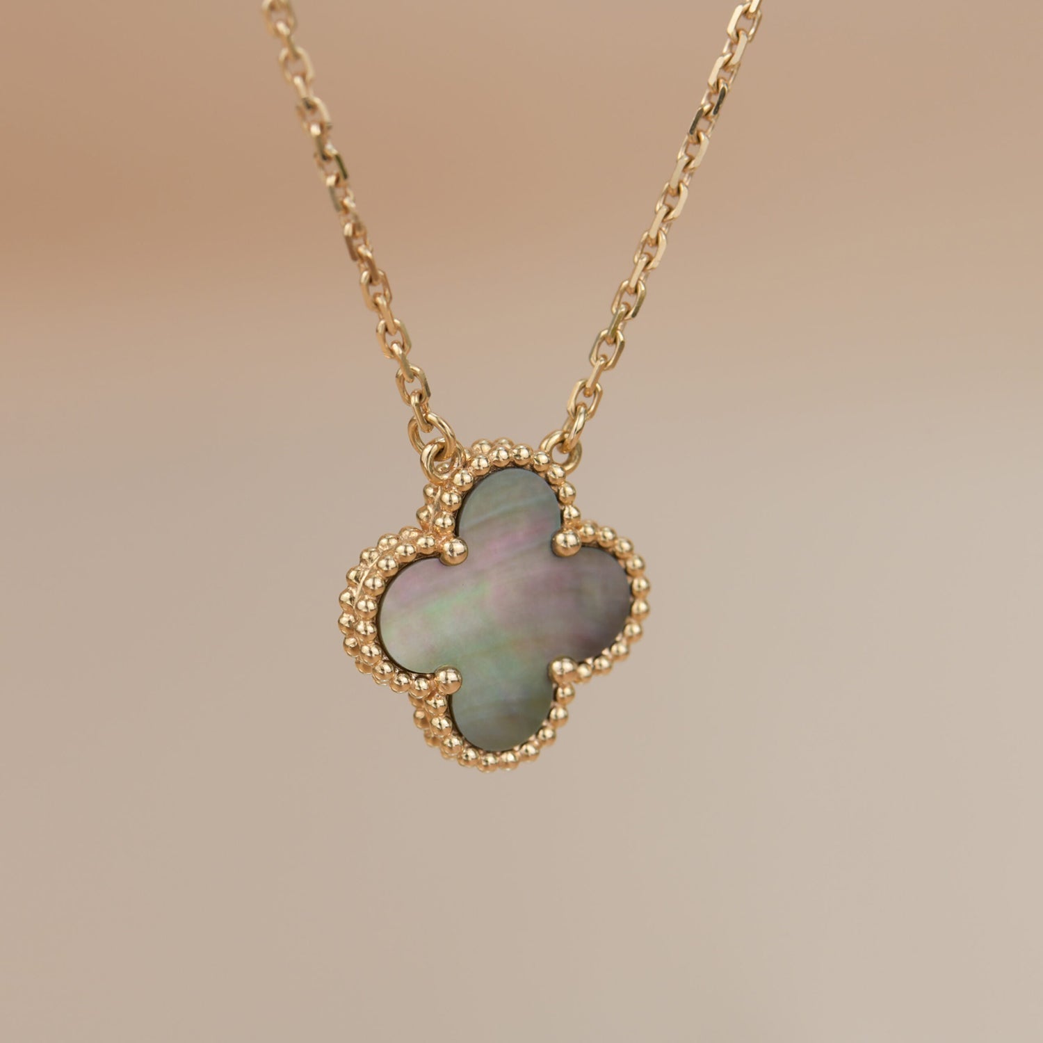 [Marin]CLOVER 15MM  GRAY MOTHER OF PEARL NECKLACE