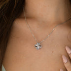 [Marin]CLOVER COLLIER LASER DIAMANT 15 MM ARGENT
