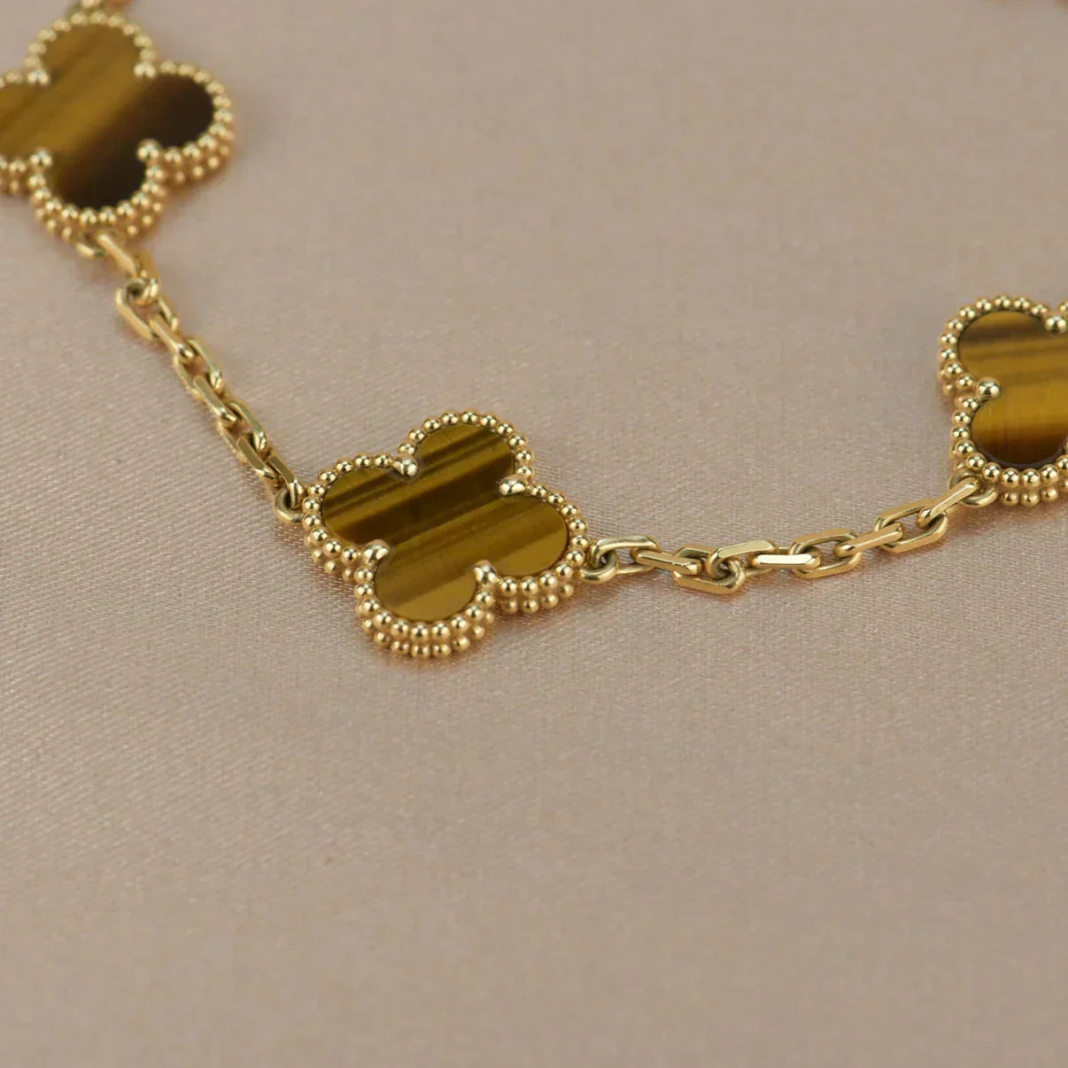 [Marin-Jewelry] クローバー5モチーフ タイガーアイブレスレットコレクション