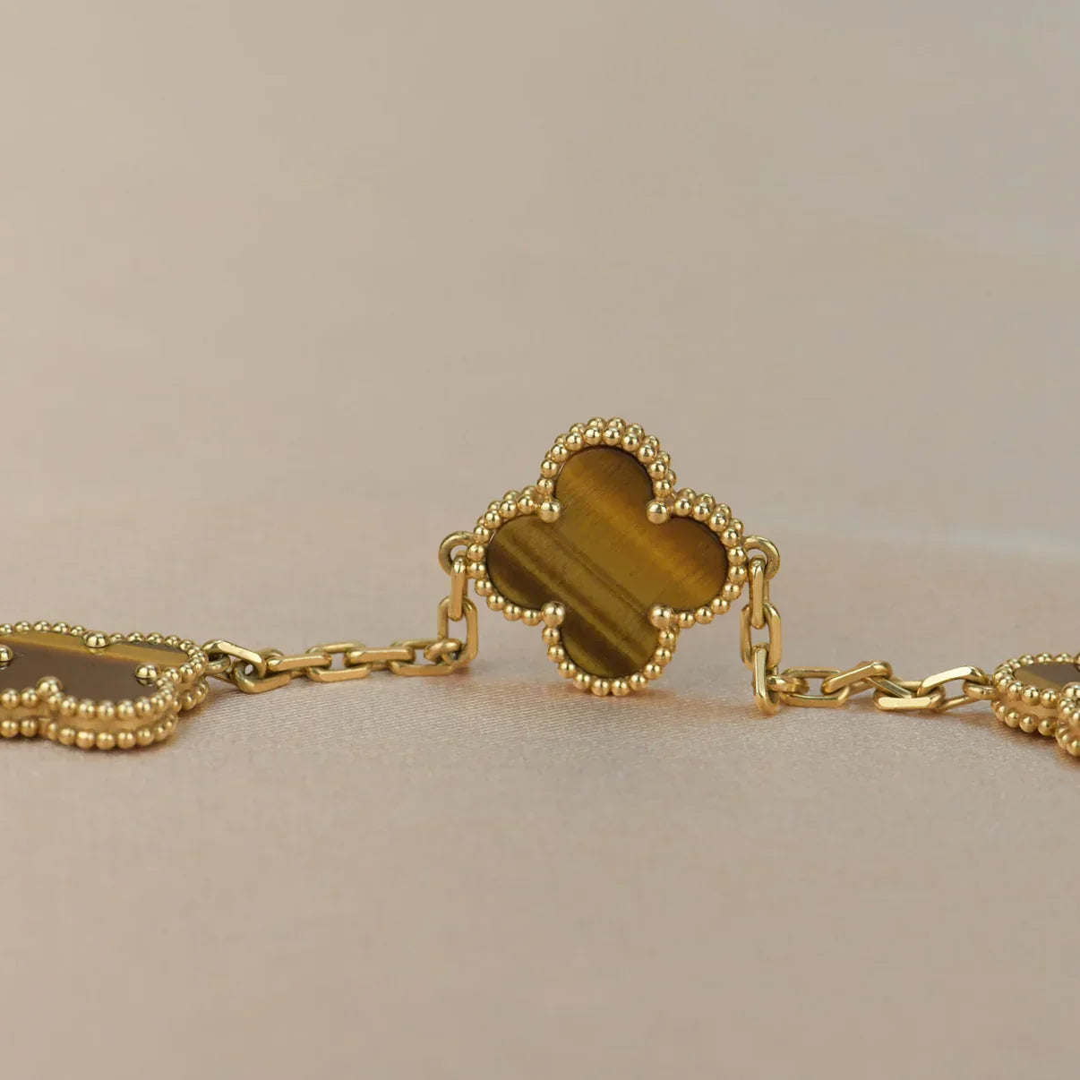 [Marin-Jewelry] クローバー5モチーフ タイガーアイブレスレットコレクション