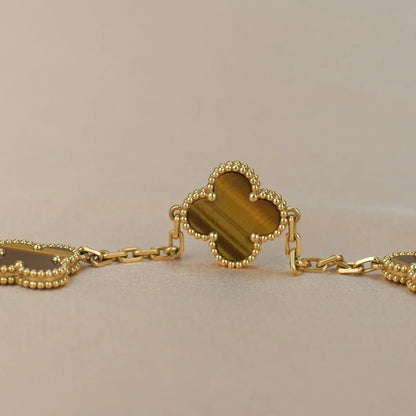 [Marin-Jewelry] クローバー5モチーフ タイガーアイブレスレットコレクション