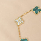[⭐Shinejoy] COLLECTION DE BRACELETS CLOVER 5 MOTIFS MALACHITE