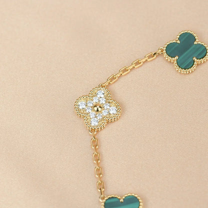 [Marin-Jewelry] CLOVER 5 MOTIF MALACHITE BRACELET COLLECTION