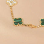 [⭐Shinejoy] COLLECTION DE BRACELETS CLOVER 5 MOTIFS MALACHITE