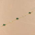 [⭐Shinejoy] COLLECTION DE BRACELETS CLOVER 5 MOTIFS MALACHITE