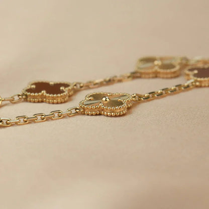 [Marin-Jewelry] CLOVER 5 MOTIF RED CORNELIAN BRACELET COLLECTION