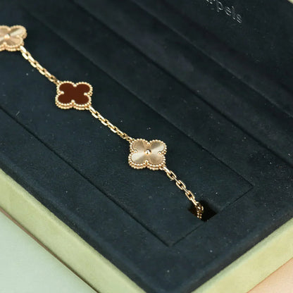 [Marin] CLOVER 5 MOTIF RED CORNELIAN BRACELET COLLECTION