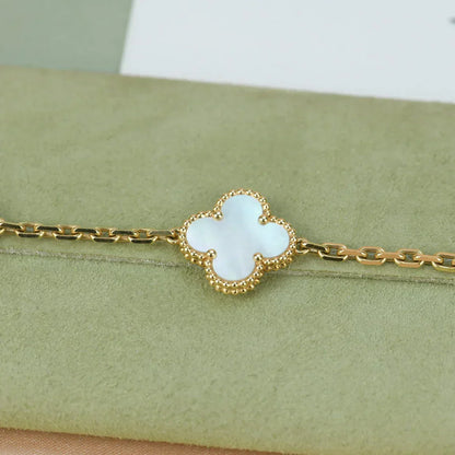 [Marin-Jewelry]CLOVER WHITE PEARL MOP 5 MOTIF BRACELET COLLECTION