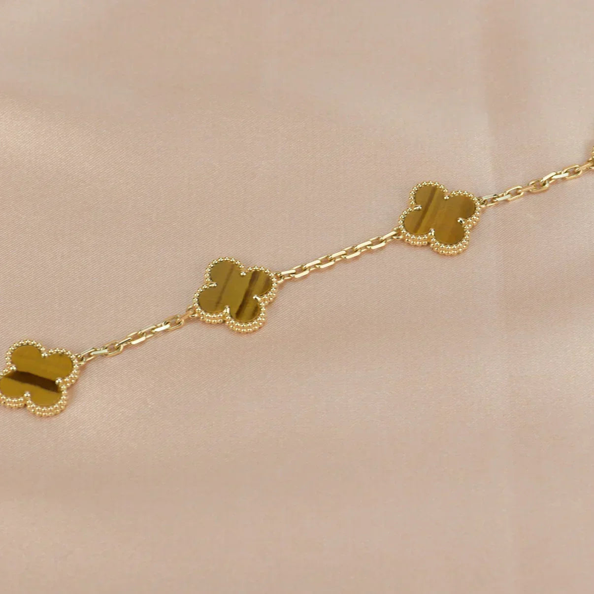 [Marin-Jewelry] クローバー5モチーフ タイガーアイブレスレットコレクション