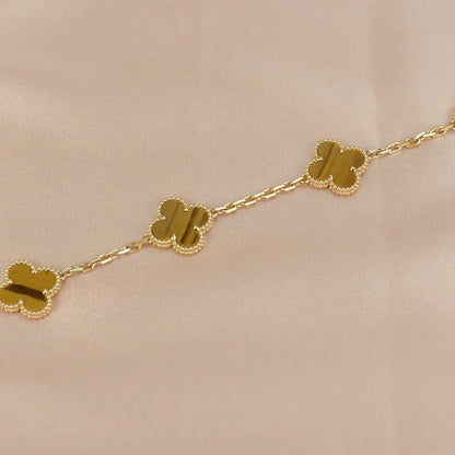[Marin-Jewelry] クローバー5モチーフ タイガーアイブレスレットコレクション