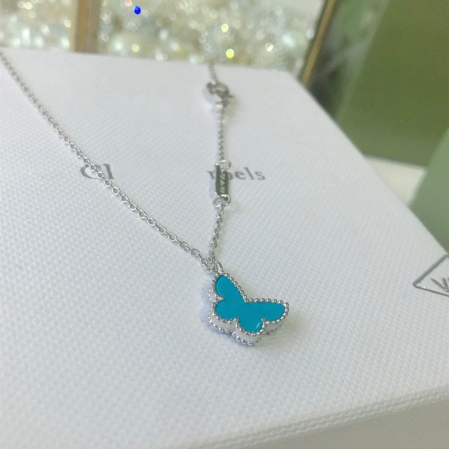 [Marin]バタフライターコイズバタフライブレスレットシルバー