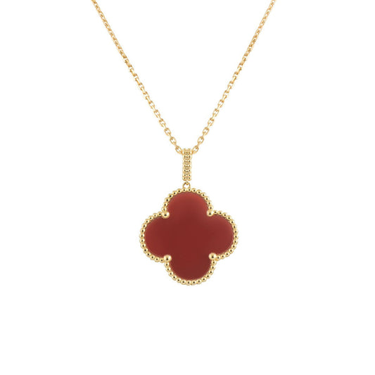 [Marin]CLOVER 25MM NECKLACE GOLD CARNELIAN