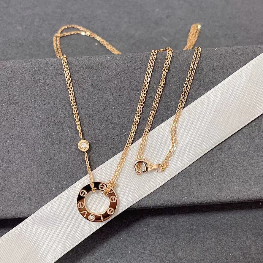 [Marin]LOVE NECKLACE 16MM 2 DIAMONDS