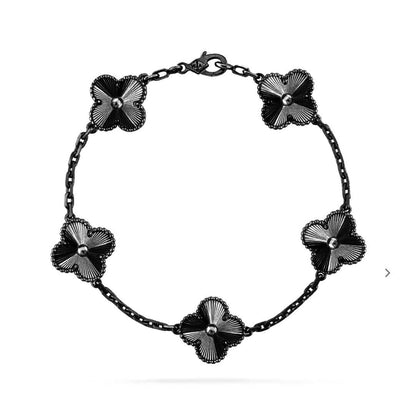 [Marin]CLOVER 5 MOTIF BLACK BRACELET