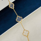 [⭐Shinejoy]CLOVER 5 MOTIF ROCK CRYSTAL BRACELET