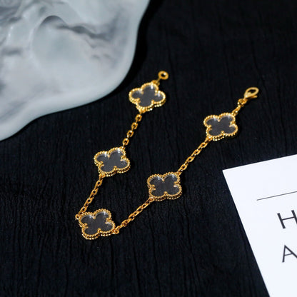 [Marin-Jewelry]CLOVER 5 MOTIF ROCK CRYSTAL BRACELET