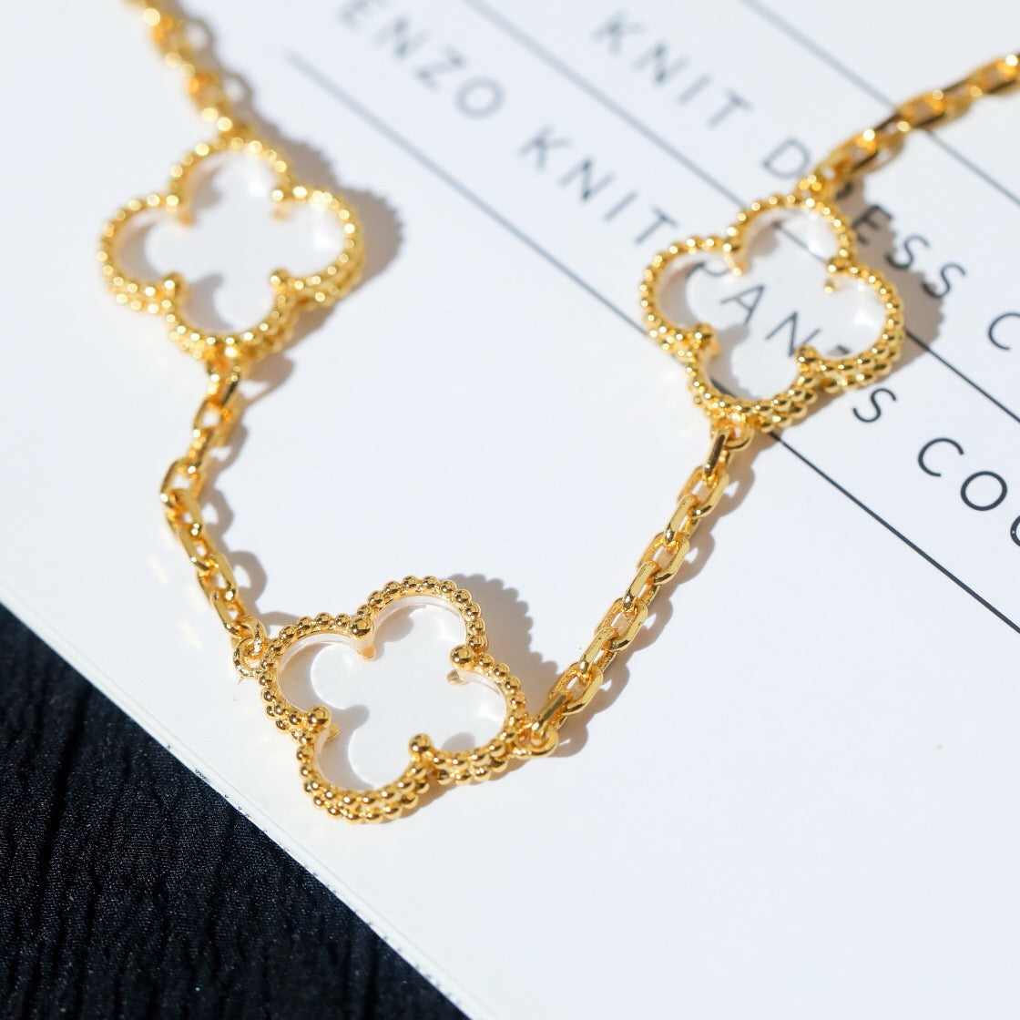 [Marin-Jewelry]CLOVER 5 MOTIF ROCK CRYSTAL BRACELET