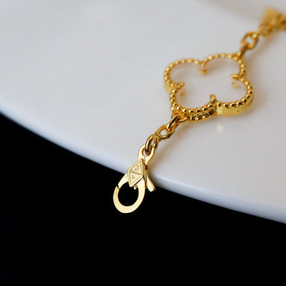 [Marin-Jewelry]CLOVER 5 MOTIF ROCK CRYSTAL BRACELET